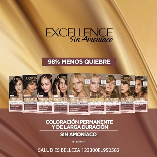 Pack de 2 Tintes sin Amoniaco L'Oréal Paris Excellence Tono 6U Chocolate - ¡Color Intenso y Duradero para un Cabello Radiante!