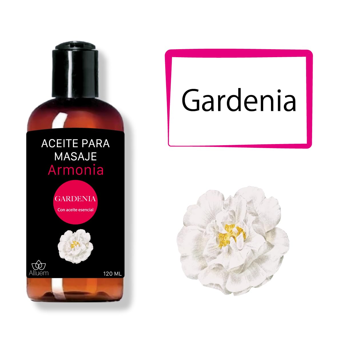 Aceite Para Masajes Alluem Gardenia Grado Terapéutico