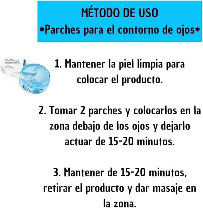 Parches Ojos Acido Hialuronico, Mascarilla Para Ojeras Y Bolsas, Contorno De Ojos, Hidrogel Anti Arrugas, Lineas De Expresion, Hinchazon, Parches Humectantes, Optigel, Eye Patches (2 unidades)