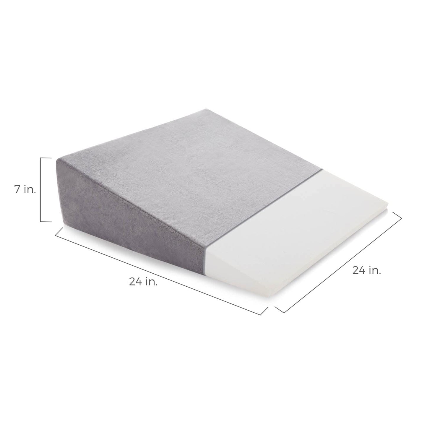 Linenspa Almohada con Inclinación - Incluye Funda de Terciopelo Extraíble - Almohada Hipoalergénica - Alivia el Reflujo y Ronquidos