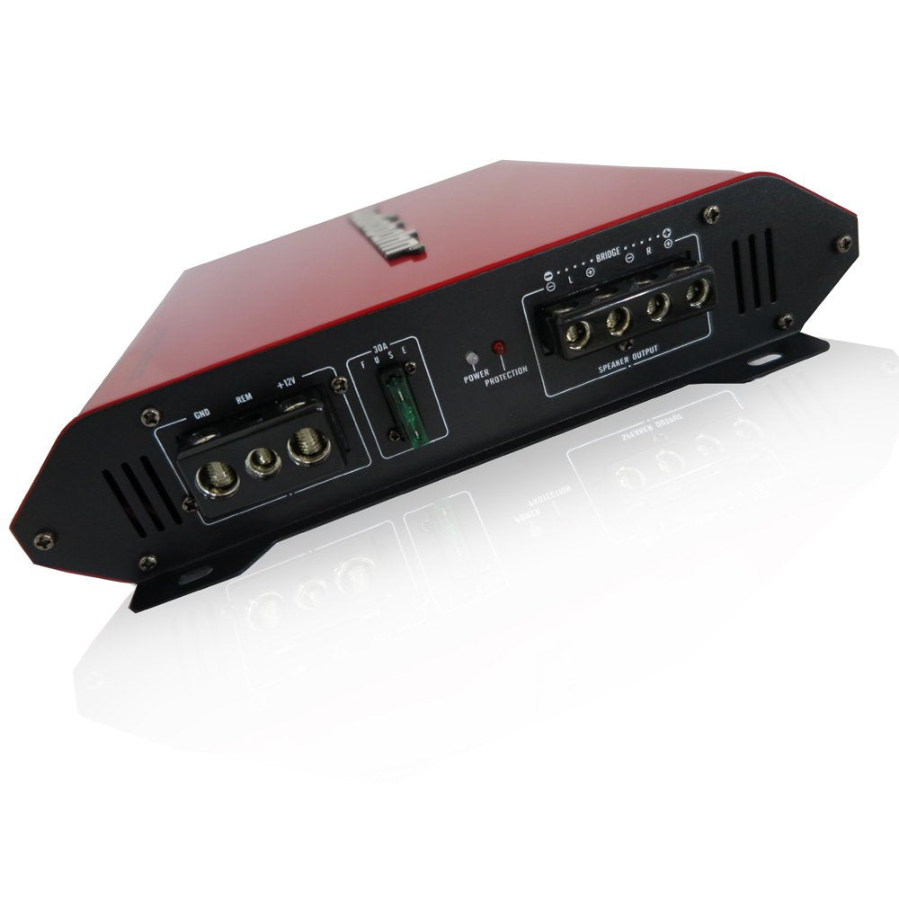 Audiobahn Amplificador de 2 Canales Color Rojo.