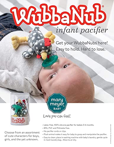Mary Meyer WubbaNub - Chupete de peluche y chupete infantil, diseño de gallina rocosa