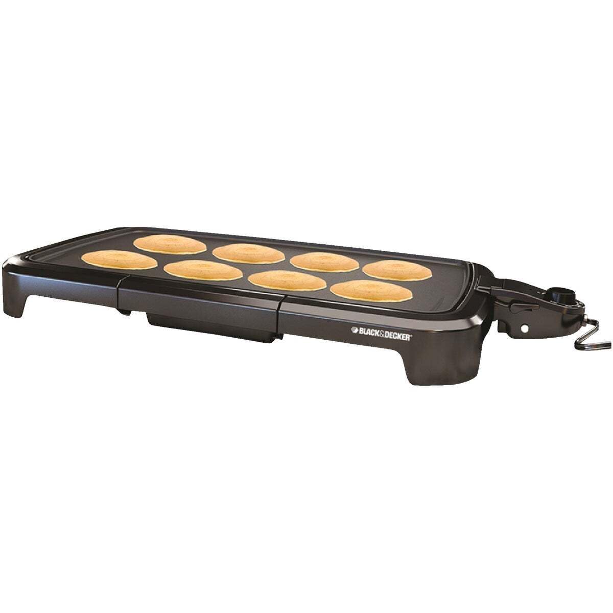 Black+decker - Plancha eléctrica tamaño familiar, Plancha con bandeja de calentamiento, Negro, 1