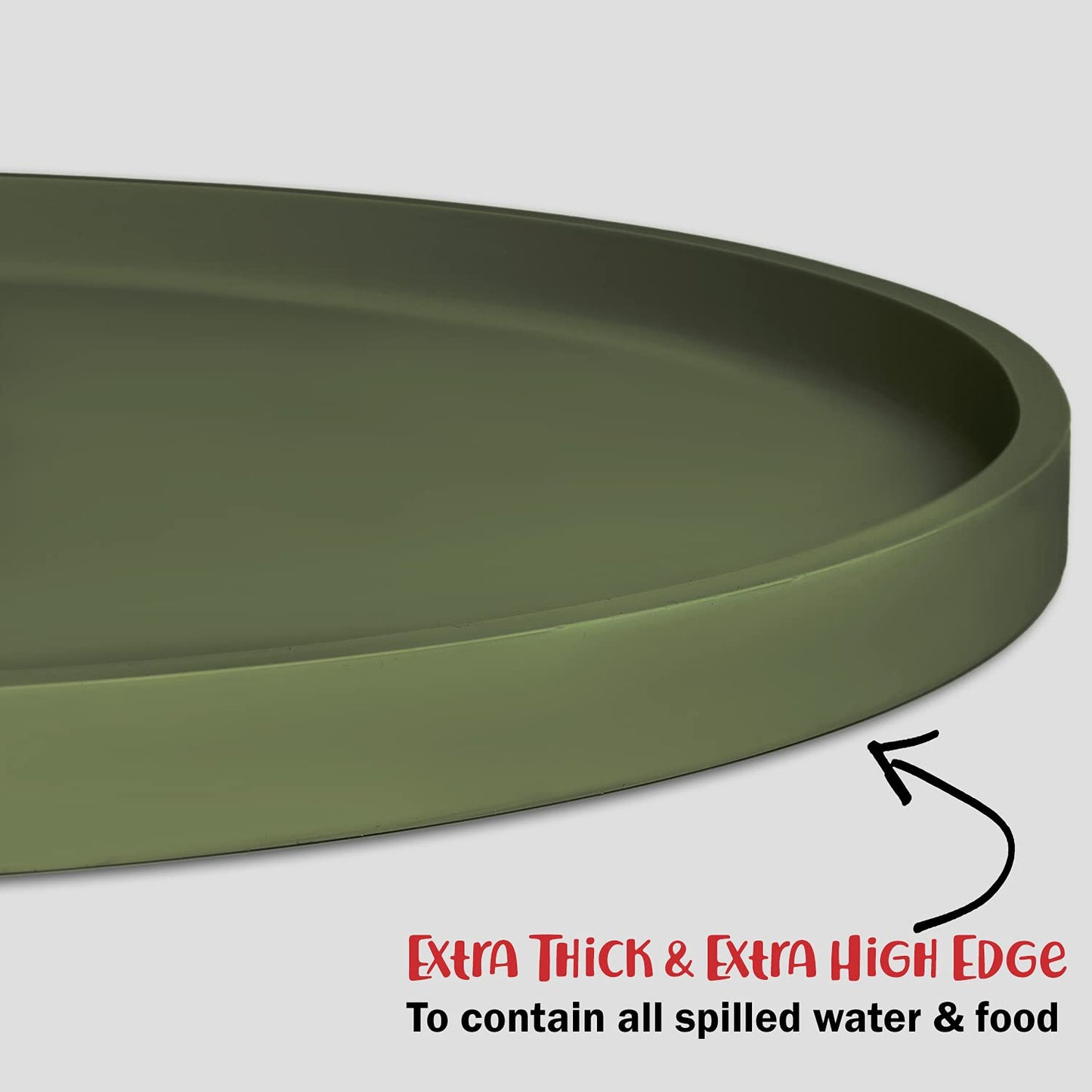 Alfombrilla para Comida DogBuddy Verde Caqui Antideslizante Impermeable para Perro Pequeño