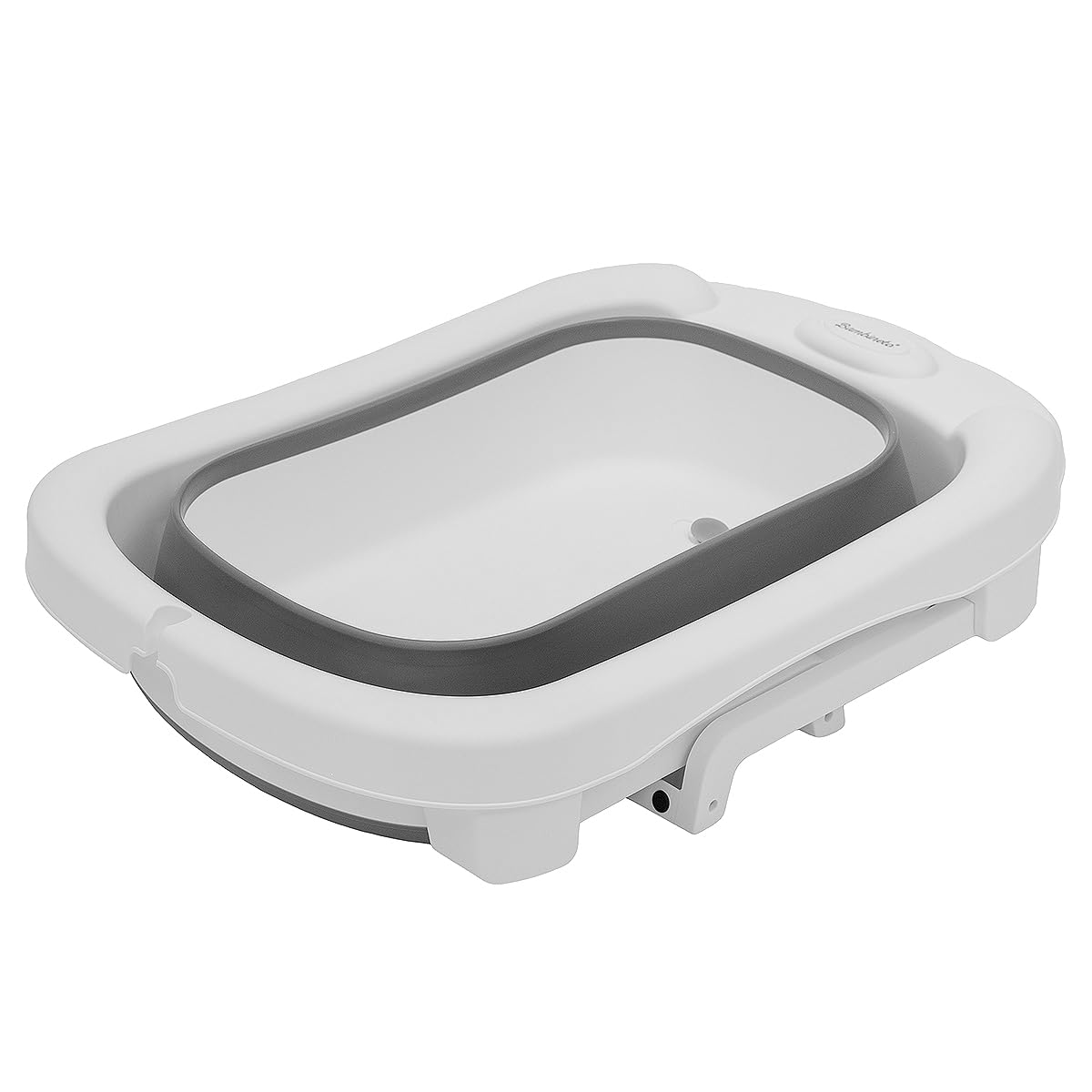 BAMBINETO Bañera para Bebé plegable con cojín antideslizante + banquito GRANDE