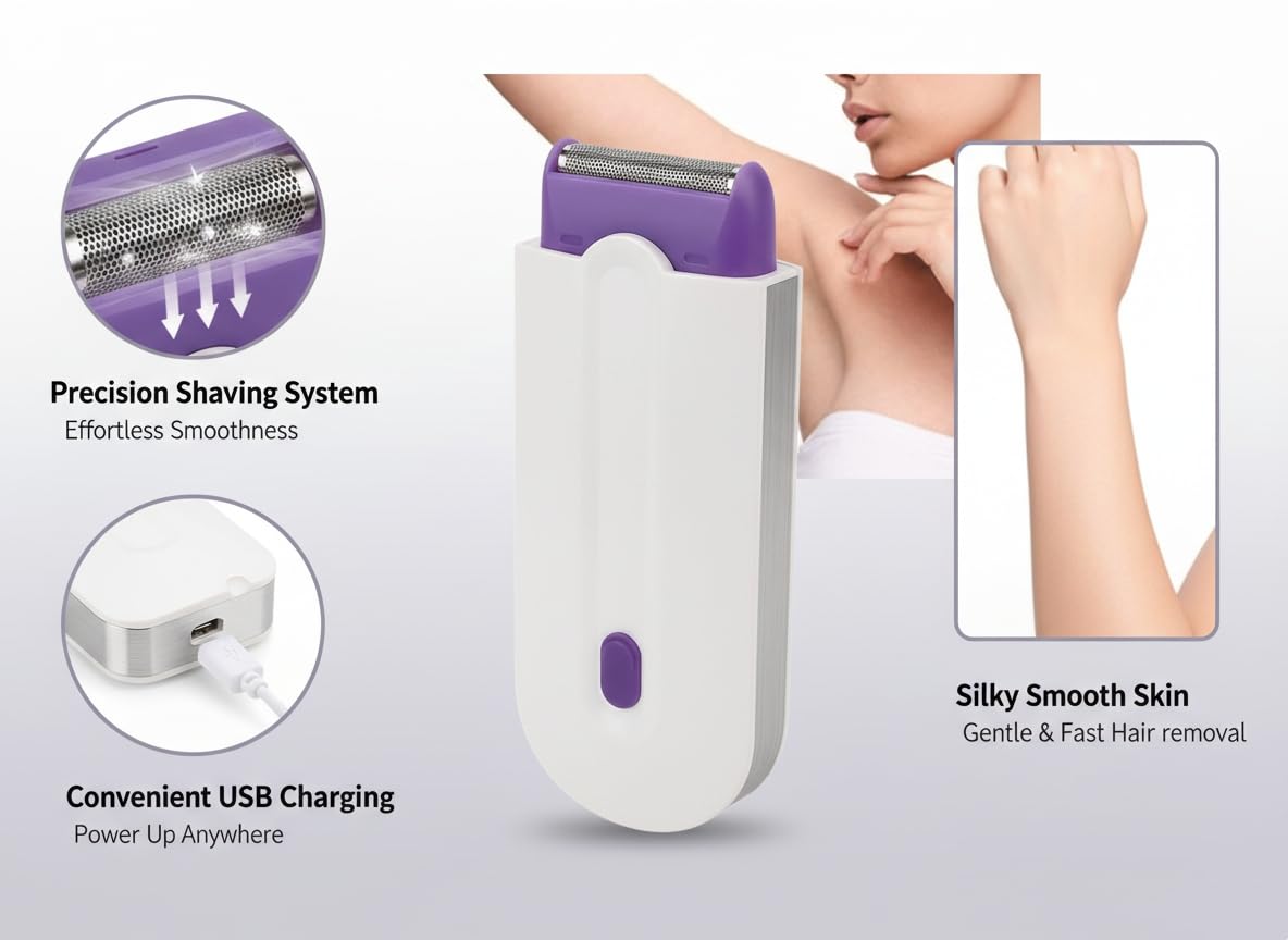 Generic Depiladora láser recargable para mujeres, depilación suave al tacto, afeitadora instantánea sin dolor, tecnología de luz con sensor (blanca, caja mediana-C)