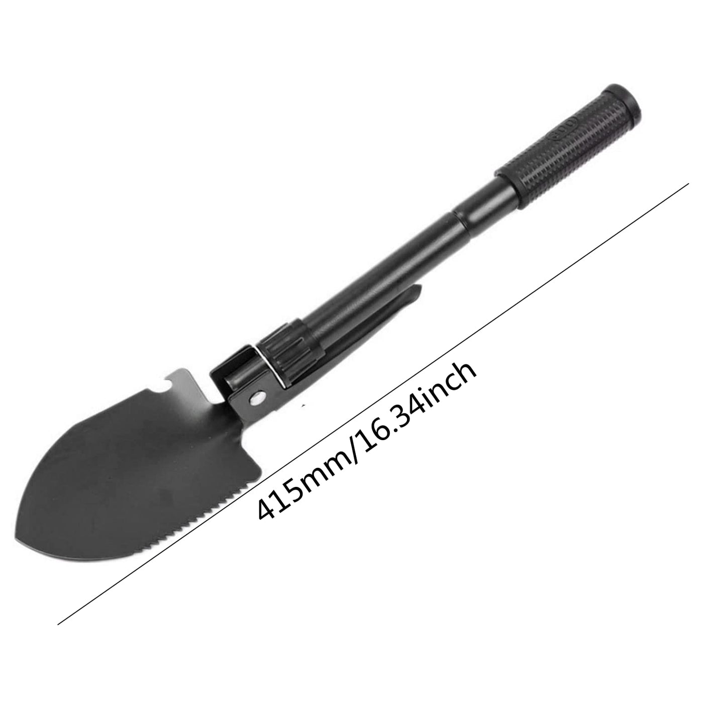 Pala Plegable Militar para Camping Todoterreno Negro Compacta