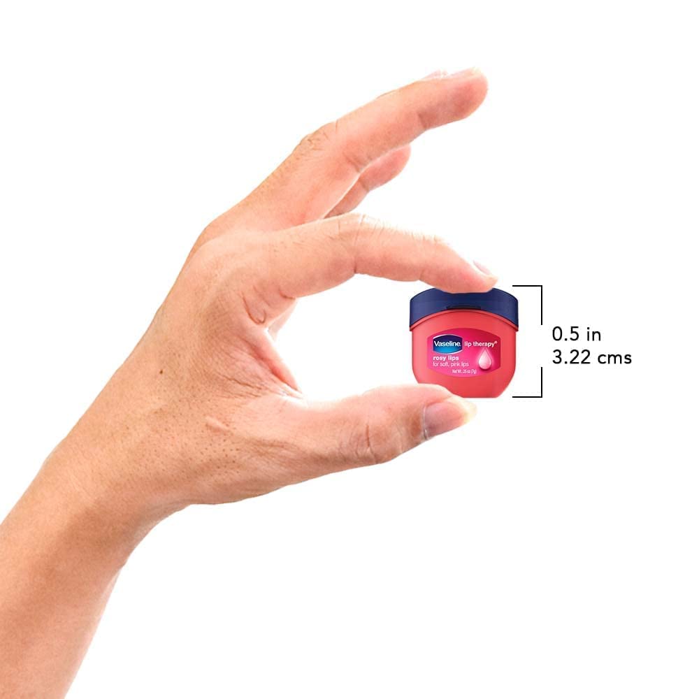 Vaseline - Bálsamo labial hidratante y protector con manteca de cacao, 7 g + Bálsamo labial Vaseline Rosy Mini Tarro 7g, Rosa