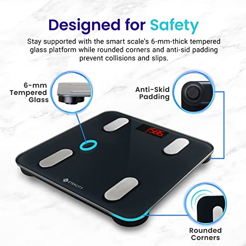 Etekcity, báscula de peso digital con Bluetooth, Apple Health y Google Fit, 400 libras, aprobado por la FDA