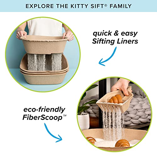 Kitty Sift (6 Unidades) Caja de Arena desechable para Gatos, sostenible, Limpia, Grande, Paquete de 6