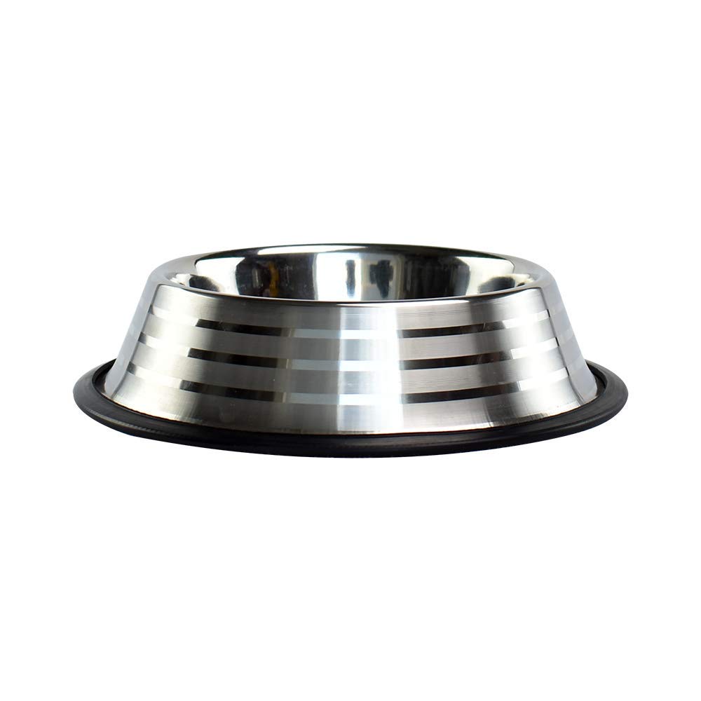 Plato Estriado de Acero Inoxidable Fancy Pets Antiderapante para Perro 32 Onzas