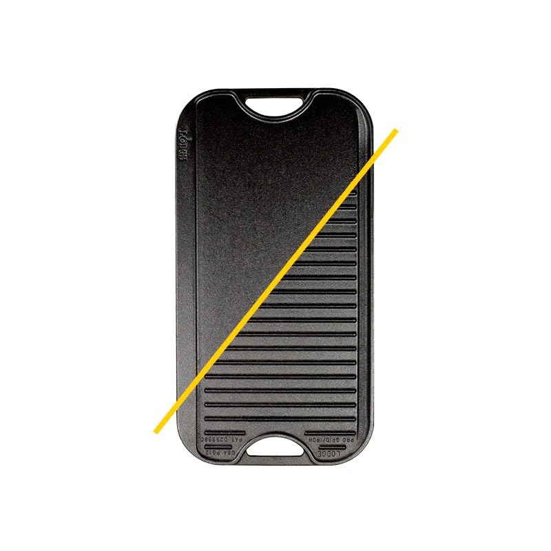Lodge LPGI3 Parrilla Reversible de hierro fundido, 20 pulgadas x 10.4 pulgadas, 1 pieza