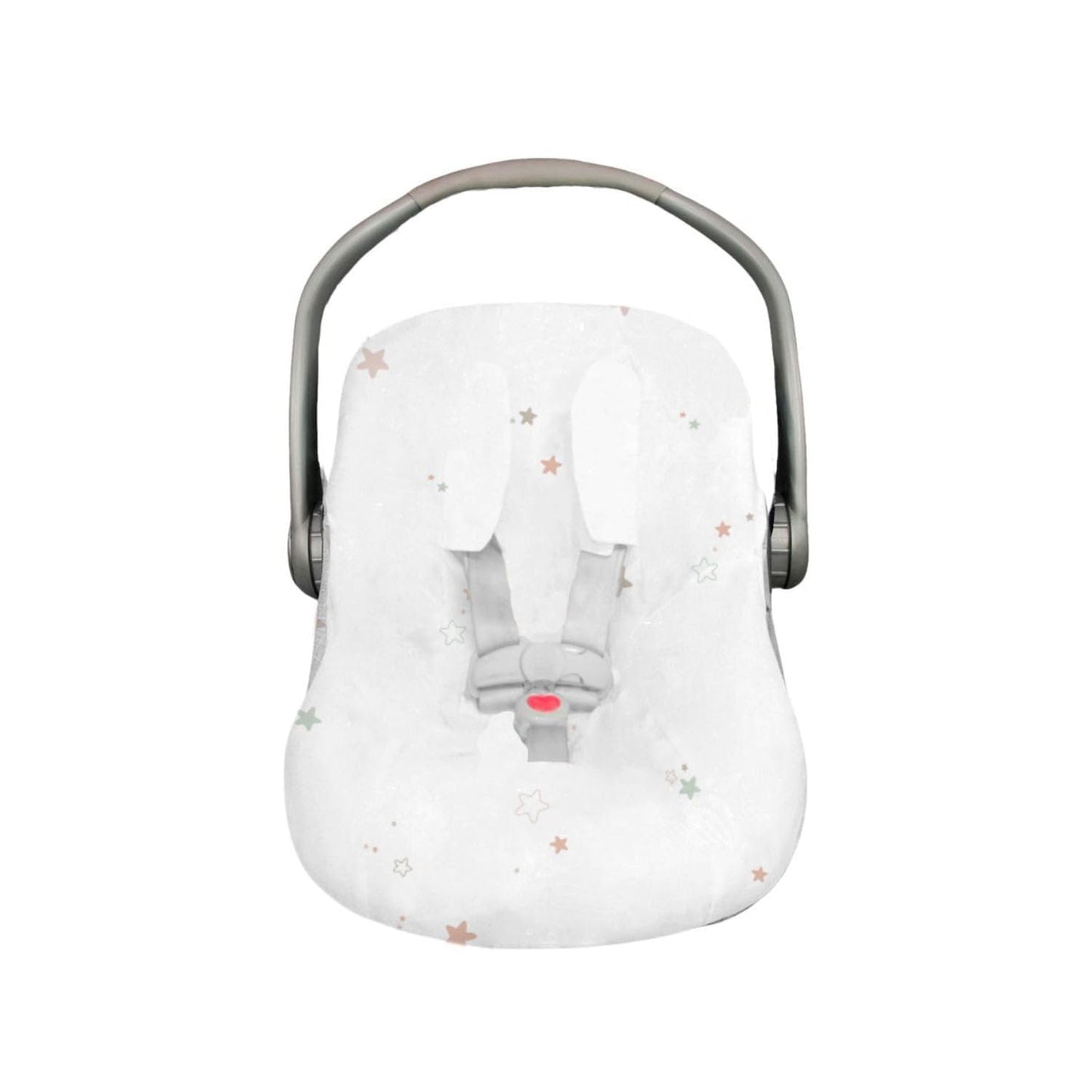 Nap Baby Funda para Porta Bebé, Silla para Bebé ó Autoasiento con resorte ajustable, en 100% algodón, hipoalargénica - Estrellitas Terra