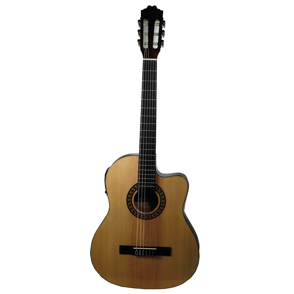 LA SEVILLANA - Guitarra Electroacústica UA-2CEQ color natural terminado gloss