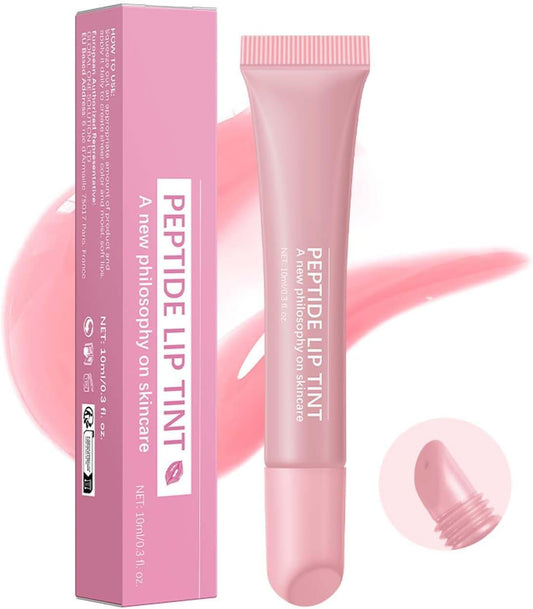 Lip Jam Brillo de Labios Hidratante Labial Voluminizador Bálsamo Labial de Larga Duración Tinte Labial Transparente Hidratante con Péptidos para Mujeres y Niñas, Labios No Pegajosos (1#)