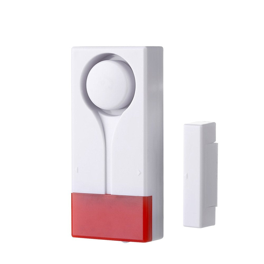 Alarma Inalámbrica Mengshen Blanca de Sonido Fuerte y Luz Brillante para Puertas y Ventanas