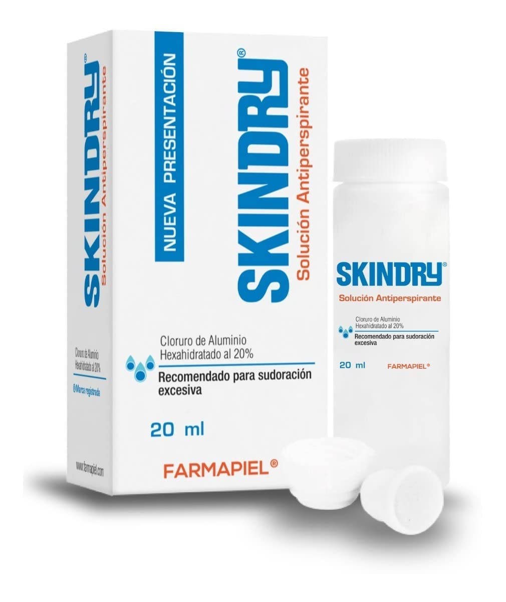 SKINDRY Desodorante Mujer y Hombre para Sudoración Excesiva | 72 hrs de Protección | Antitranspirante Natural Indicado para Axilas, Pies, Manos, Espalda, Cuero Cabelludo (20 ml)