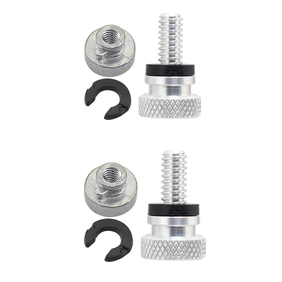 Juego de 2 Tuercas WADY Plata Compatible con Harley-Davidson Sportster y Softail Touring Dyna