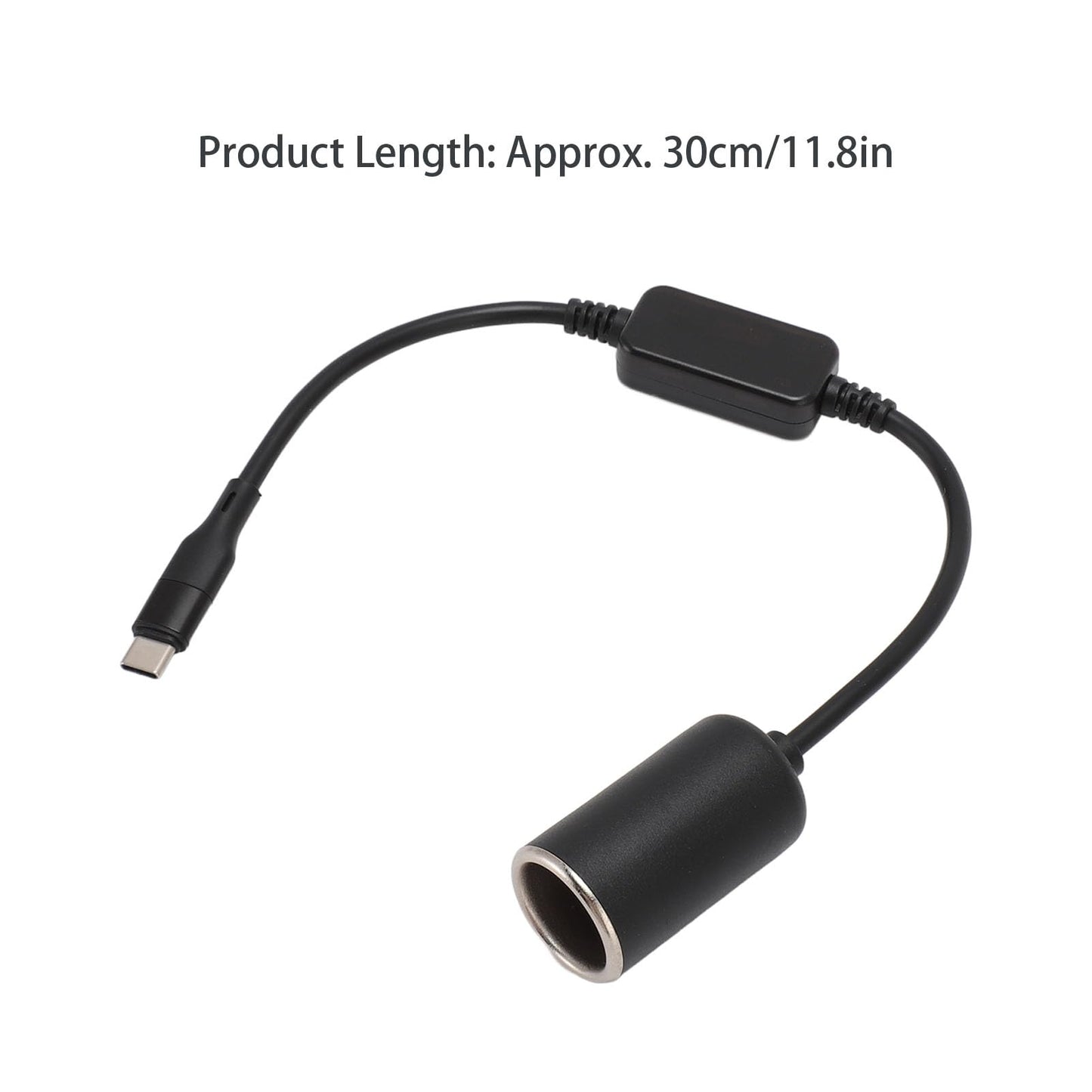 Adaptador USB C Macho a Encendedor de Cigarrillos 12V, Cable de Alimentación, Tipo C 5V a 12V