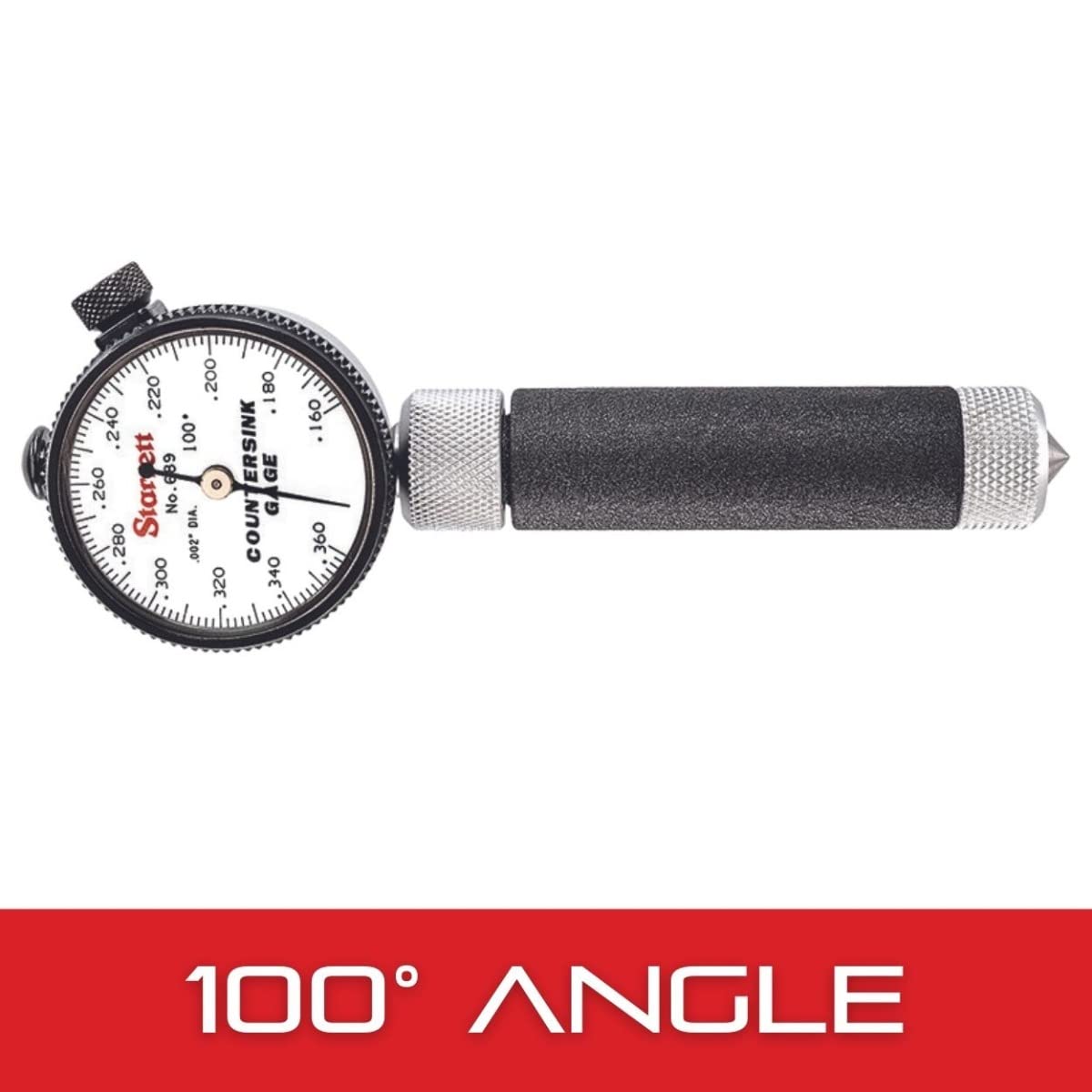Indicador de Esfera Starrett Avellanadores 100 Grados Rango 0.60-0.360 Pulgadas Graduación 0.2 Pulgadas