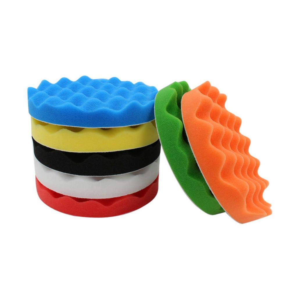 Almohadillas de Pulido para Pulidor de Automóviles con Adaptador de Taladro, Juego de 10, 5 Pulgadas