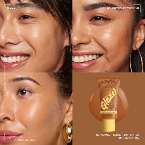 Tinta de Maquillaje Glaze Tint con SPF 30 de Nyx Professional Makeup, Tono Chai Butta (Café Claro)