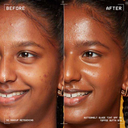 Tinta de Maquillaje Glaze Tint con SPF 30 de Nyx Professional Makeup, Tono Toffee Butta (Café)