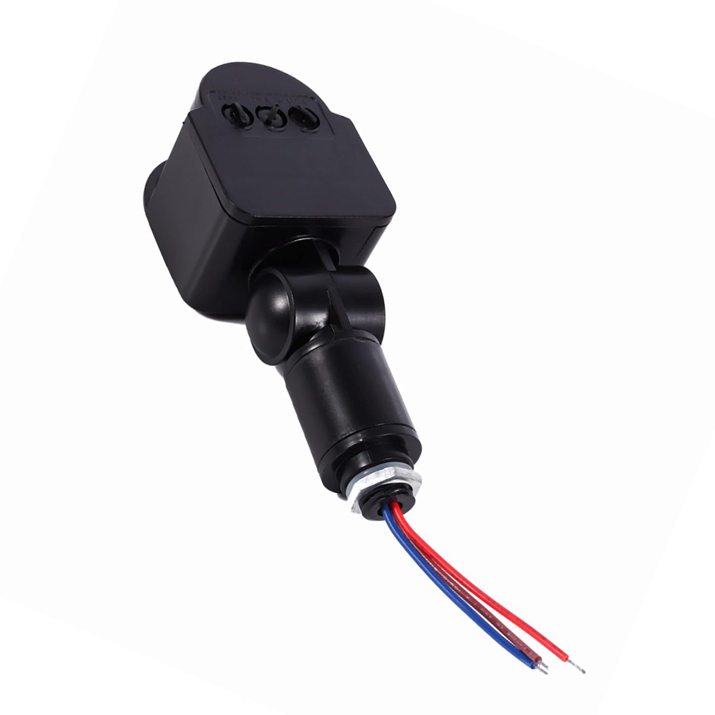 Detector de Movimiento PIR Sensor de Luz de Pared Infrarrojo Negro Exterior