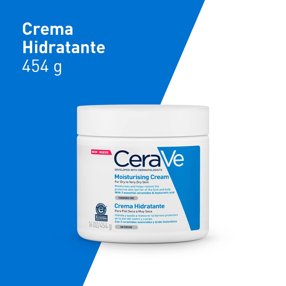 CeraVe Crema Hidratante |454gr| Hidrante diario para rostro y cuerpo para piel seca + Gel Limpiador Espumoso Diario para Piel Mixta, Grasa o con Acné 236ml