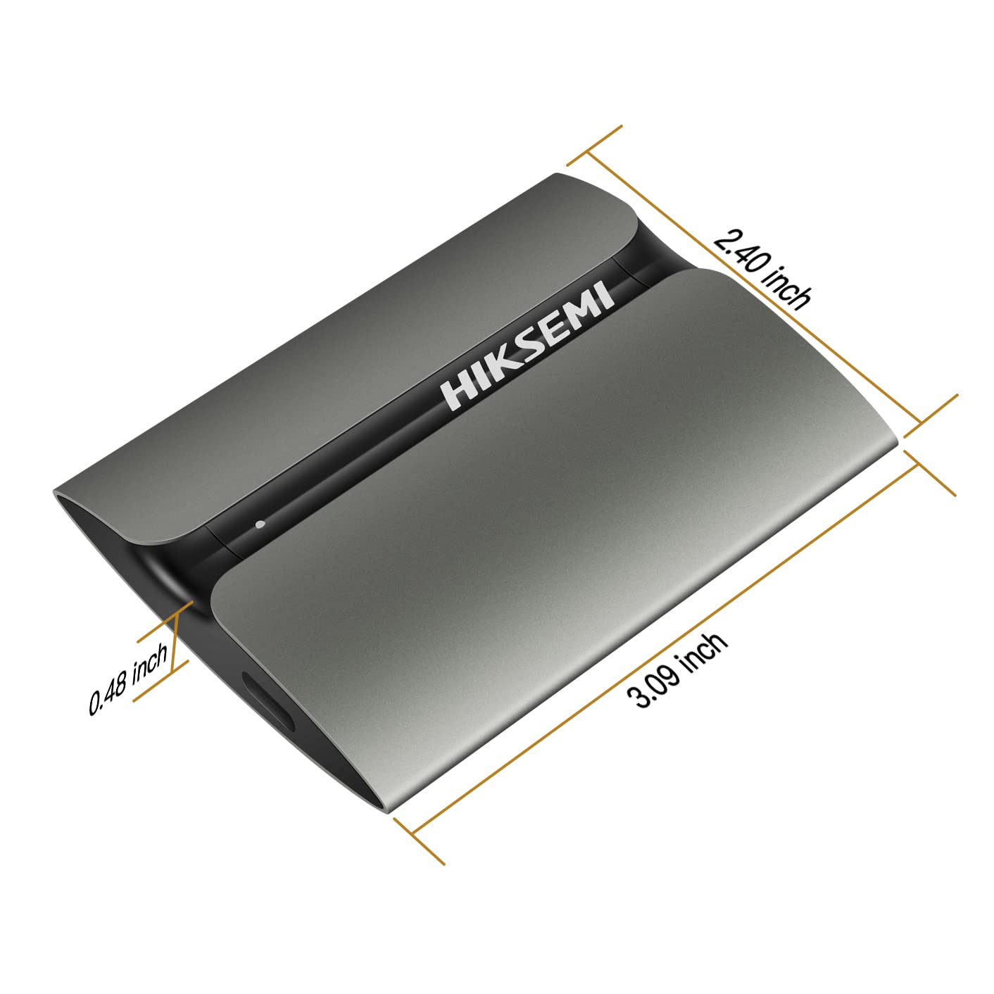 HIKSEMI T300S, SSD Externo Portátil, 1TB, Lectura: 560MB/s, USB 3.2 Tipo C, Compatible con Win/Mac/Android 4.0 para Arriba, Resistente a Caídas y Golpes
