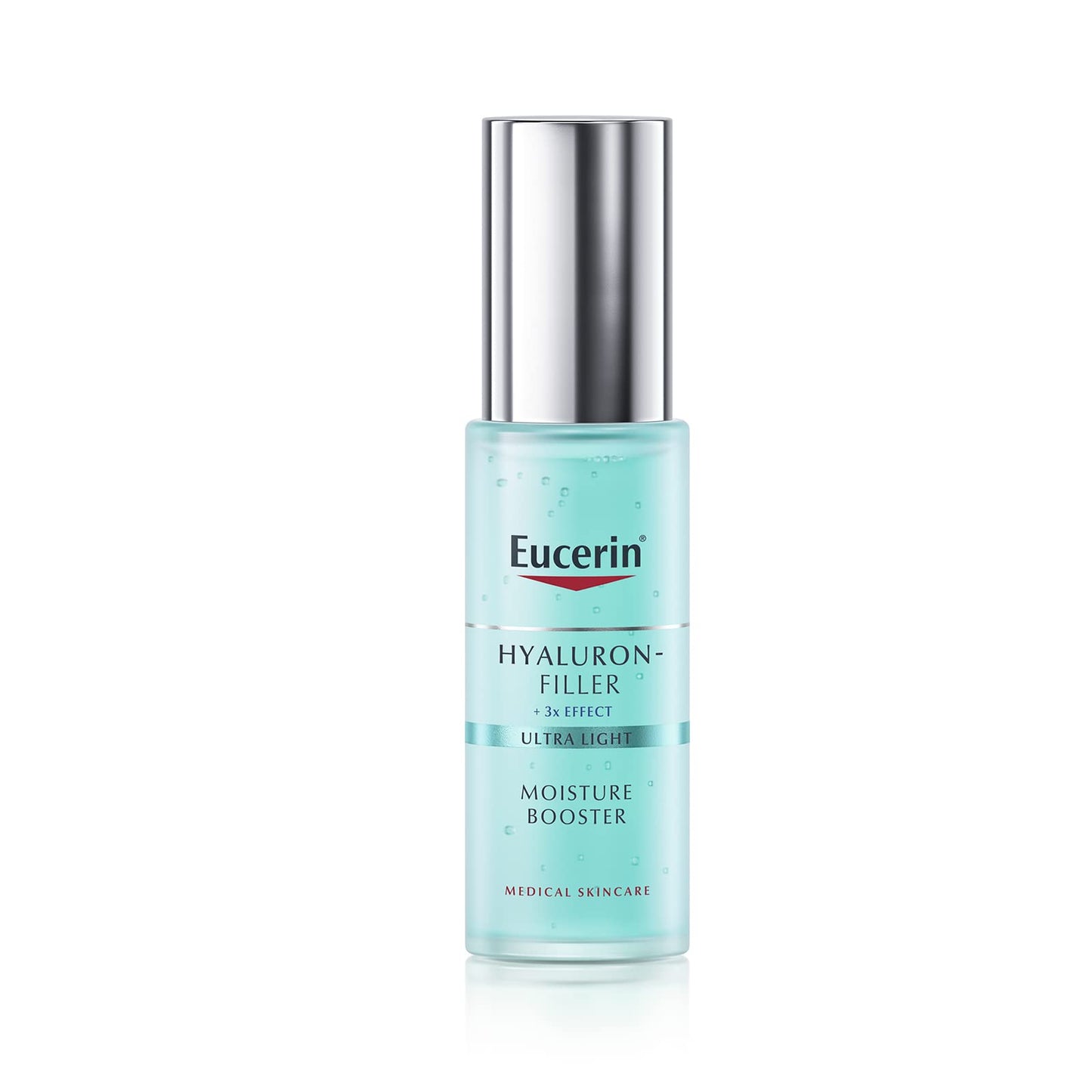 Eucerin Gel hidratante ácido hialurónico Hyaluron Filler Moisture Booster,30ml + Gel Limpiador Facial DermatoClean para piel normal a mixta, 200ml, empaque puede variar