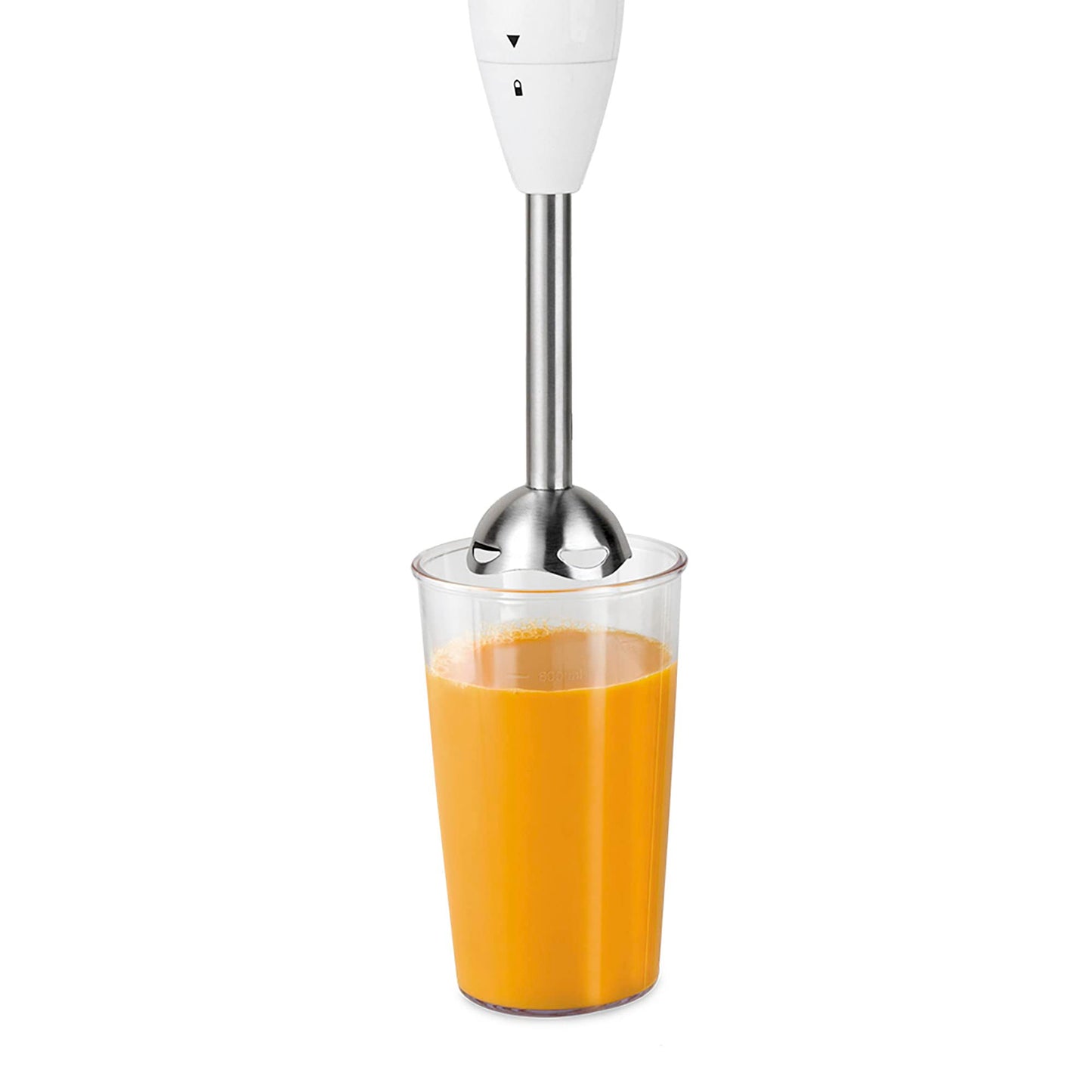 Koblenz Batidora de Mano de Inmersión Koblenz, 2 en 1, de 2 Velocidades, Batidor de Huevo, Vaso Medidor de 600ml, Eje de Acero Inoxidable, 300W, Licuados, Batidos, Sopas para Bebés, Color Blanco (BIKM-300 PB)