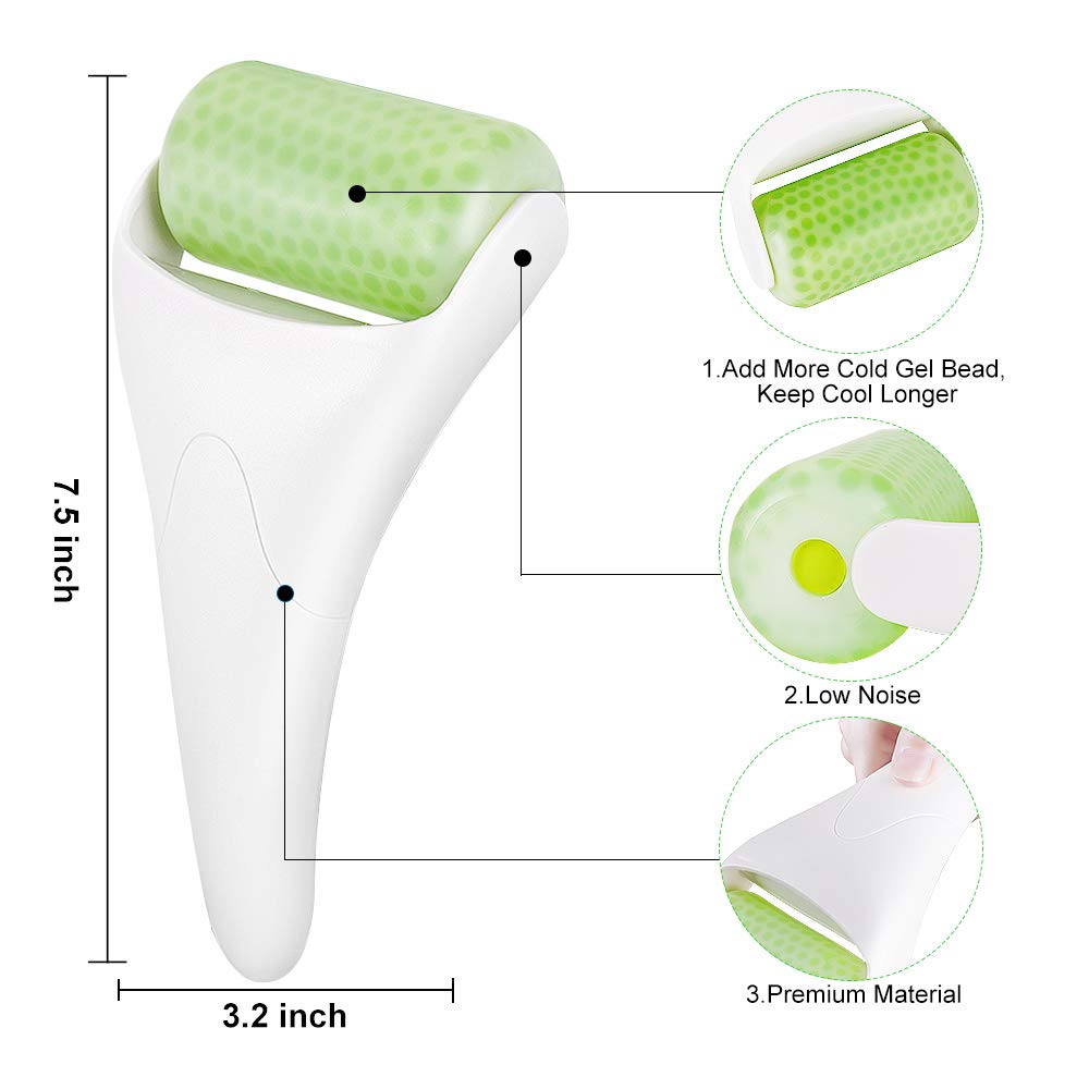 Rodillo de hielo BFASU para aliviar la hinchazón de la cara y los ojos, para aliviar la migraña, rodillo facial de hielo para mujeres, masajeador facial, lesiones menores, alivio de dolores de cabeza, producto antiarrugas para el cuidado de la piel