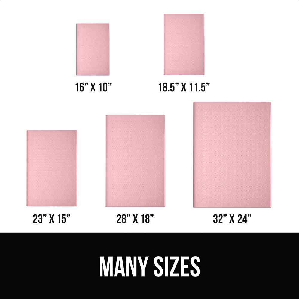 Gorilla Grip 100% Impermeable con Borde Elevado, Alfombrilla de alimentación de Silicona para Mascotas, sin BPA, Las Alfombrillas para Comida para Perros y Gatos contienen derrames, 28x18 Pink