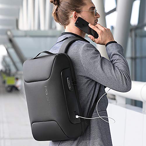 Mochila Bange Gris Impermeable antirrobo 39L con Puerto USB y Tira Reflejante para Portátil y Viajes