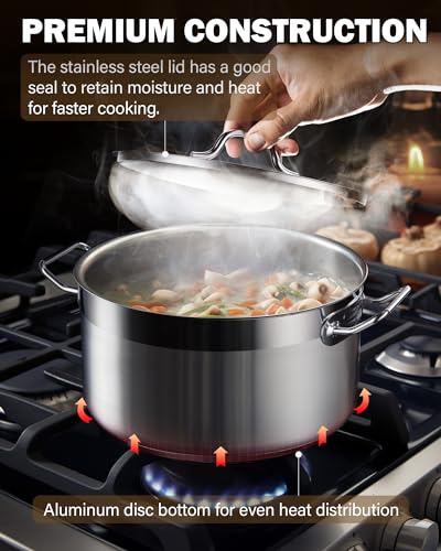 Cooks Standard 02659 Professional Stainless Steel Cookware set 8PC, 8 PC, Silver