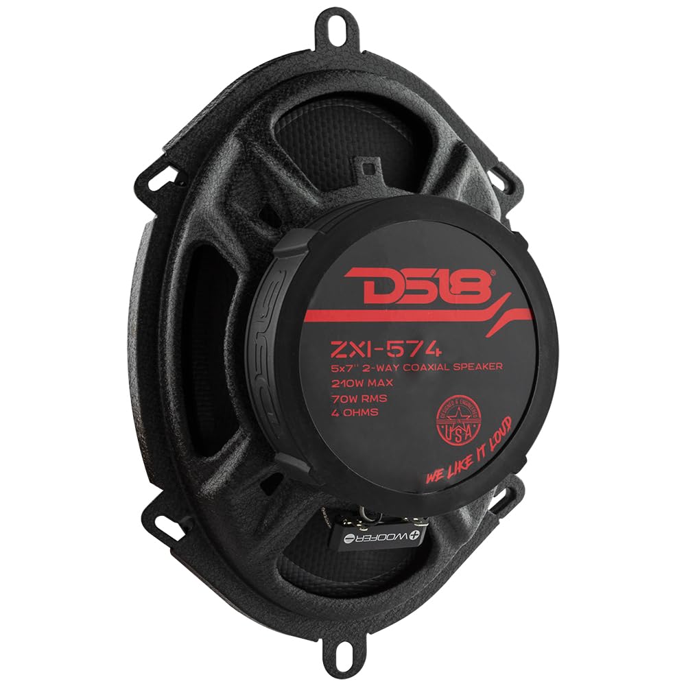 DS18 ZXI-574 Elite - Altavoces coaxiales de 2 vías para Coche de 5 x 7 Pulgadas con Cono de Kevlar 210 vatios 4 ohmios (2 Altavoces)