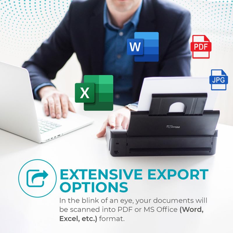 IRIScan Pro Document Scanner Duplex-v5PRO 20PPM/40IPM: Escáner de Computadora y Recibos, ADF 20, Editor de PDF Gratuito, Escanear a Word, XLS, Tarjetas de Autobús