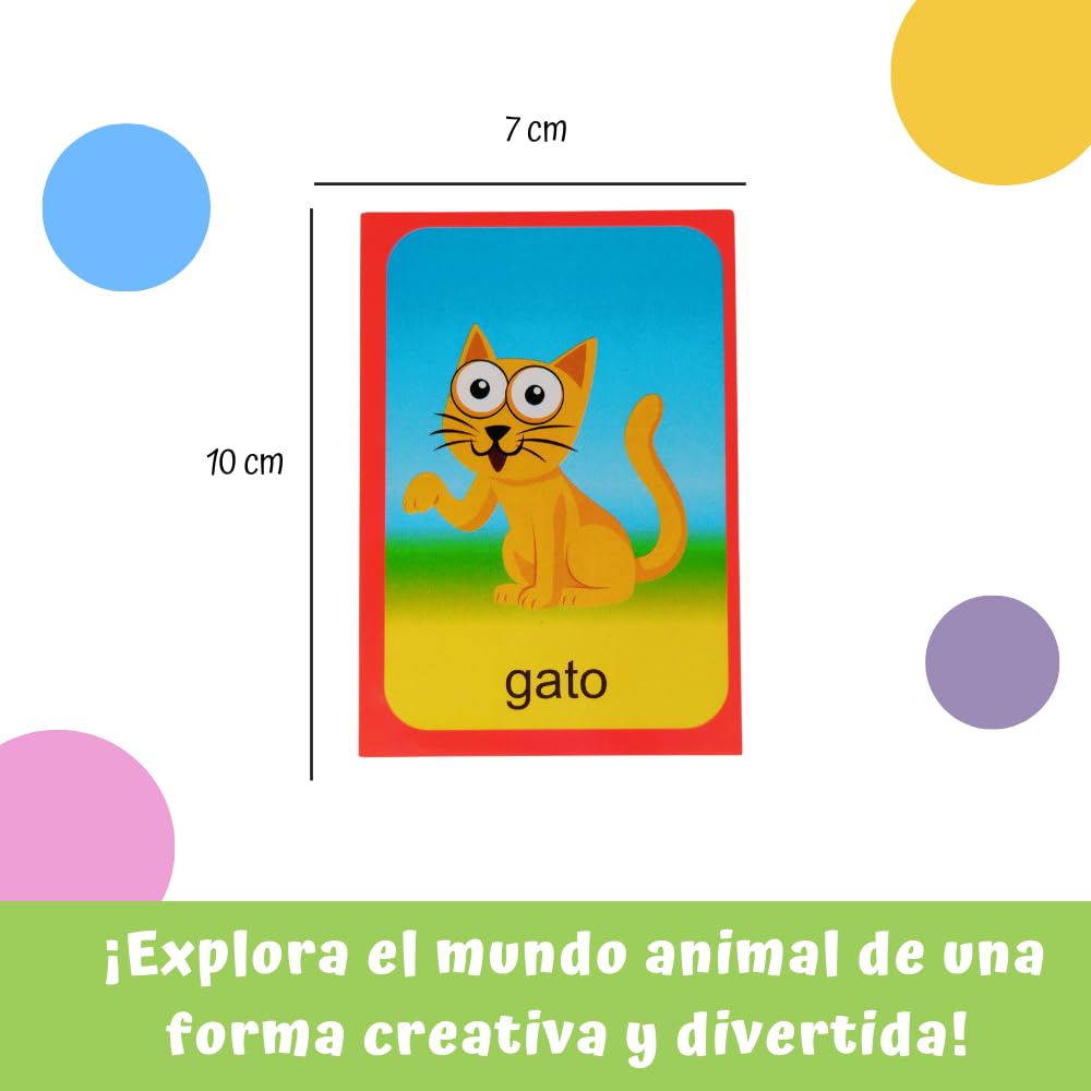 Edudak Juego de Memoria para Niños con Tematica de Animales. 60 Tarjetas. Juego de Mesa Infantil