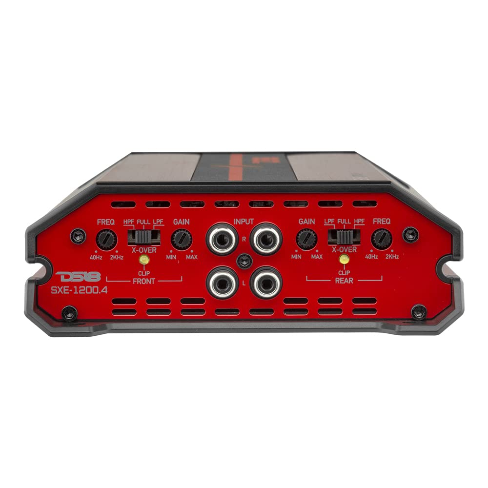 Amplificador Estéreo DS18 Rojo Clase A/B 4 Canales 1200 Vatios para Coche