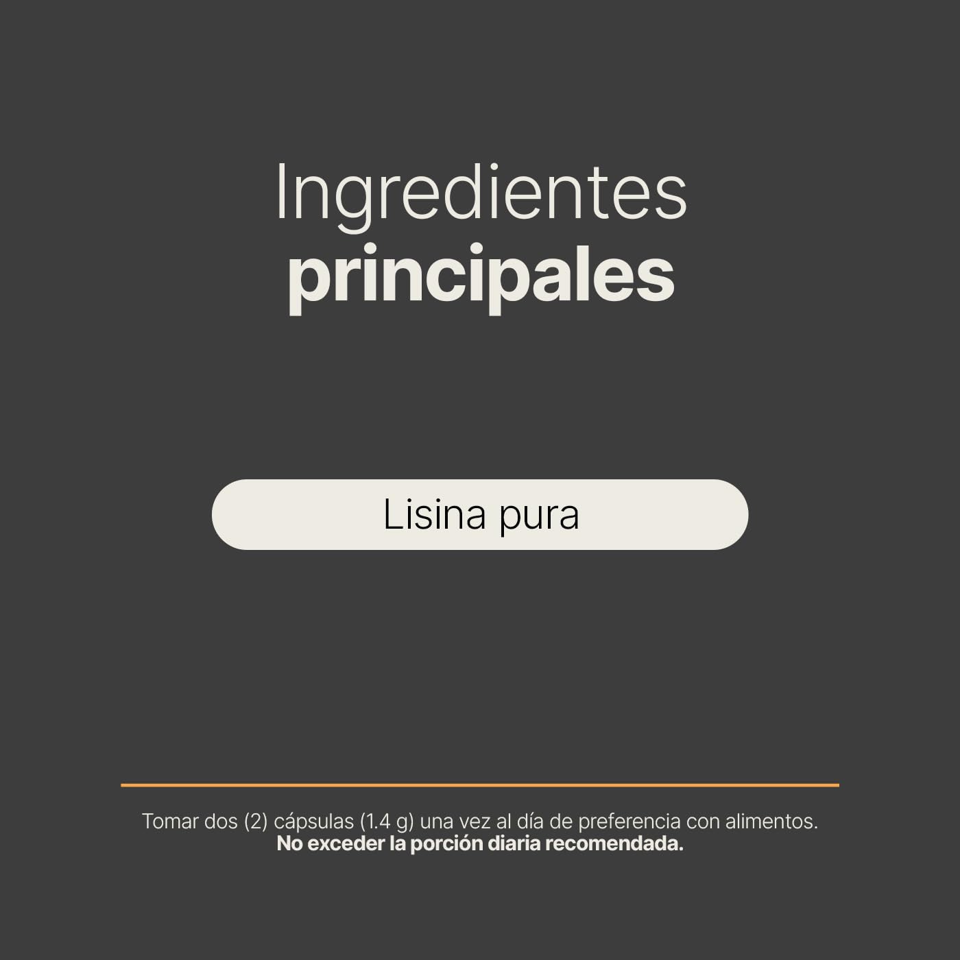 Lisina Pura de 240 cápsulas 1400 mg por porción. Aminoácido esencial. Ingredientes 100% Naturales. Pure Lysine B Life.