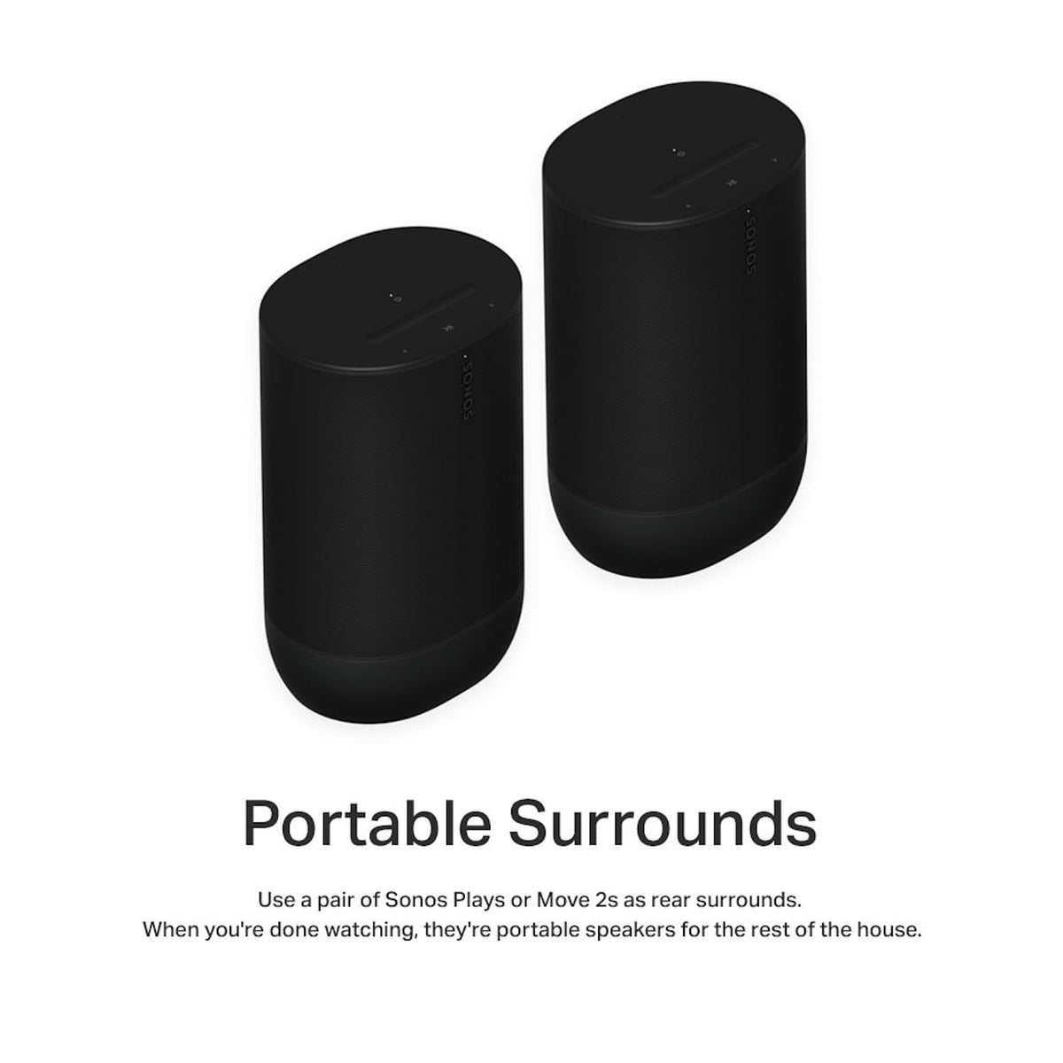 Bocina Portátil Sonos Negra con Sonido Estéreo Potente y Conectividad Wi-Fi y Bluetooth