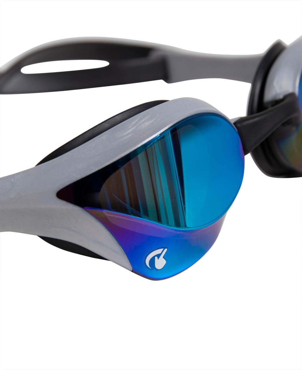 Arena Cobra Ultra Racing anteojos de natación para hombres y mujeres, azul y plateado, espejo antivaho