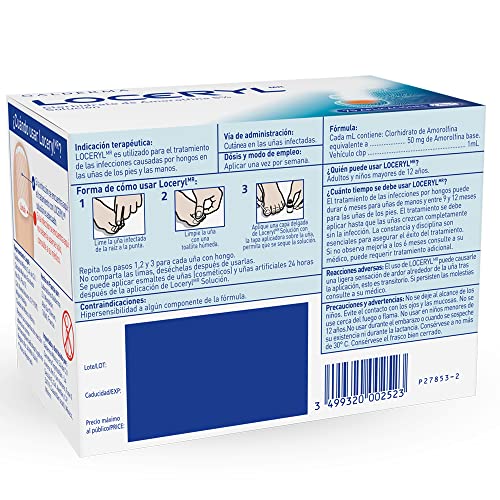 LOCERYL Laca Uñas Tratamiento Onicomicosis 2,5ml - Eficaz contra Hongos, Dermatofitos y Levaduras