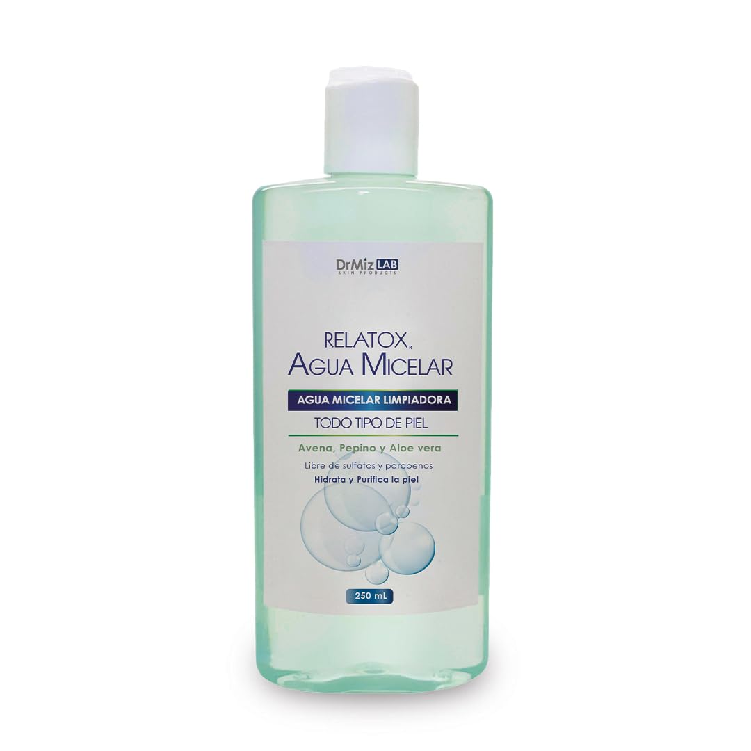 Relatox Agua Micelar Limpiadora, Todo Tipo de Piel, Avena, Pepino y Aloe Vera