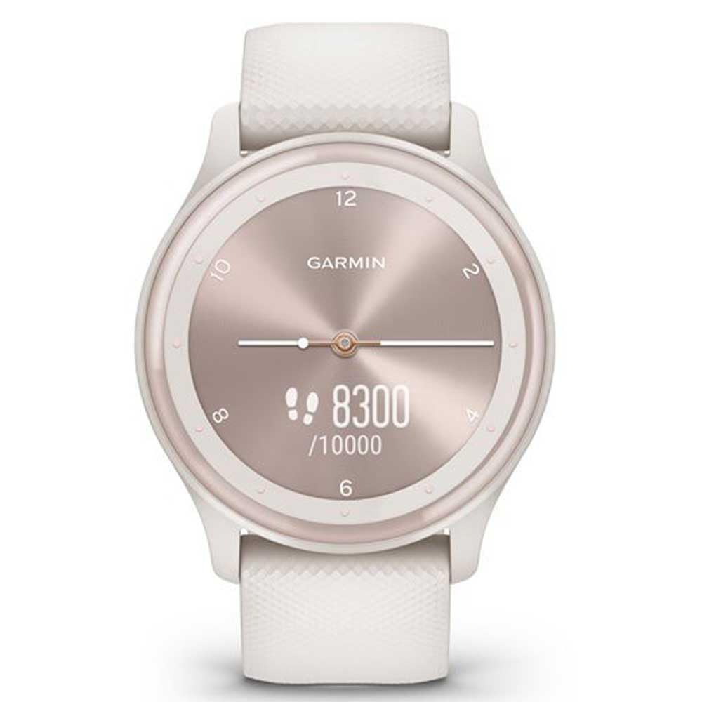 Garmin vivomove Sport, Reloj Inteligente híbrido, características de Salud y Bienestar, visualización táctil, Color Blanco