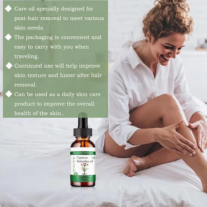 Cyperus Rotundus Oil for Hair Removal and Skin Nourishment - 100% Natural Moisturizer - 60ml - (1pcs)