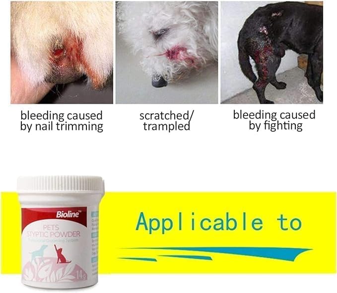 Pet Styptic Powder, 14g Anti-inflammatory and Anti-Bacterial Analgesic Powder for Cats and Dogs, Pet Medical Supplies, Styptic Powder for Traumatic Dogs, Styptic Powder for Dogs Nails