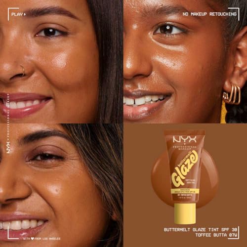 Tinta de Maquillaje Glaze Tint con SPF 30 de Nyx Professional Makeup, Tono Toffee Butta (Café)