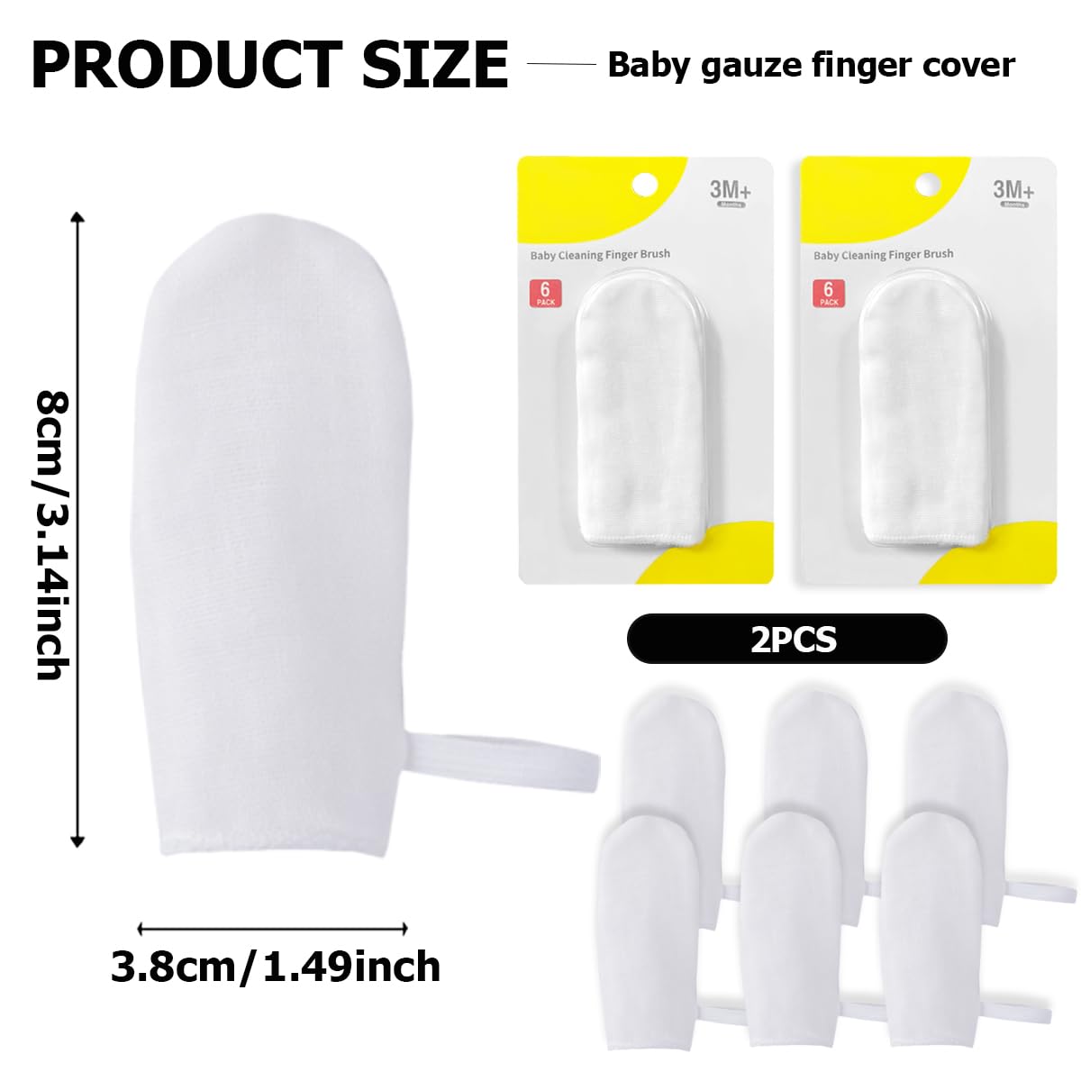 Cepillo de Dientes UPIQNG Beige para Bebé con Gasa y Raspador de Lengua